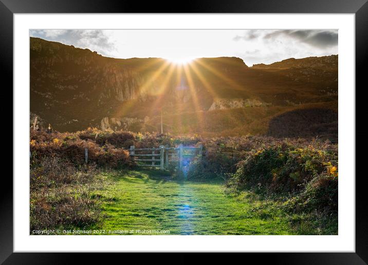 Sunset at the Breakwater Park Holyhead  Framed Mounted Print by Gail Johnson