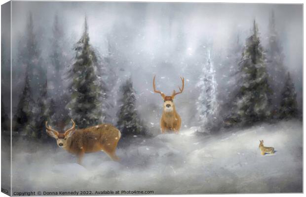 Winter Wildlife Canvas Print by Donna Kennedy