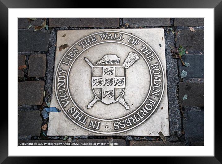 Floor Plaque in Streets of York Framed Mounted Print by GJS Photography Artist