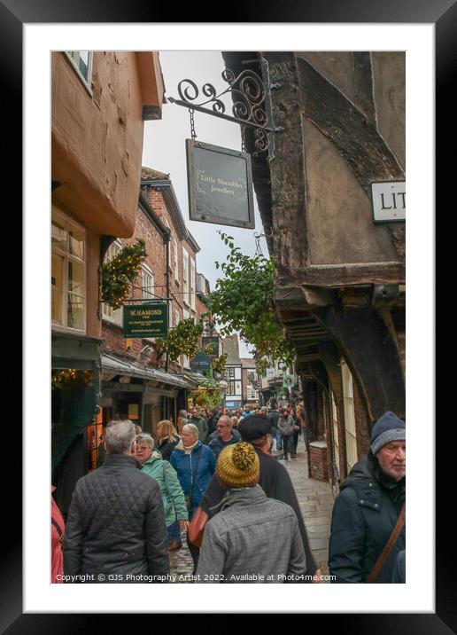 Bustleing down the Shambles Framed Mounted Print by GJS Photography Artist