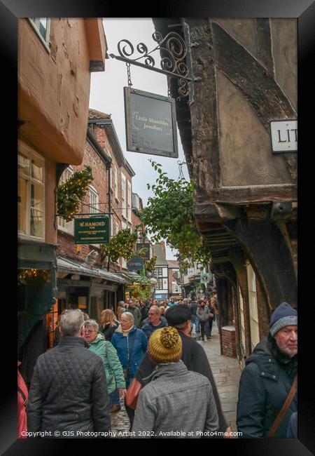 Bustleing down the Shambles Framed Print by GJS Photography Artist