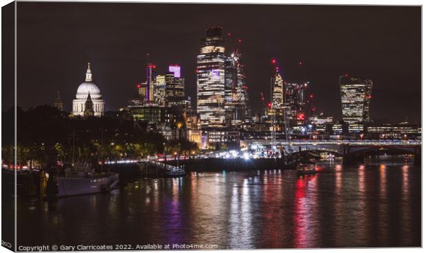 London at Night Canvas Print by Gary Clarricoates
