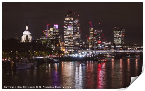 London at Night Print by Gary Clarricoates