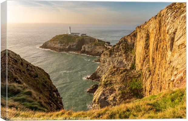 View to South Stack Lighthouse  Canvas Print by Gail Johnson