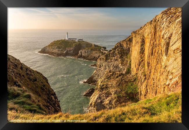 View to South Stack Lighthouse  Framed Print by Gail Johnson