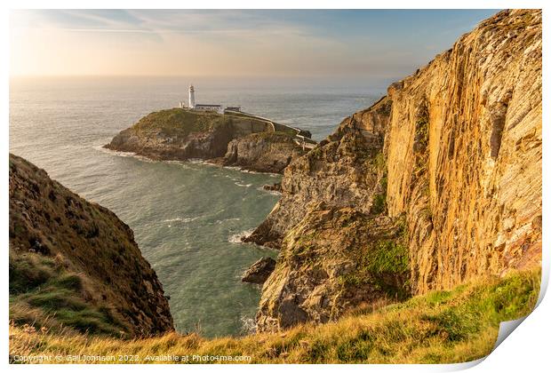 View to South Stack Lighthouse  Print by Gail Johnson