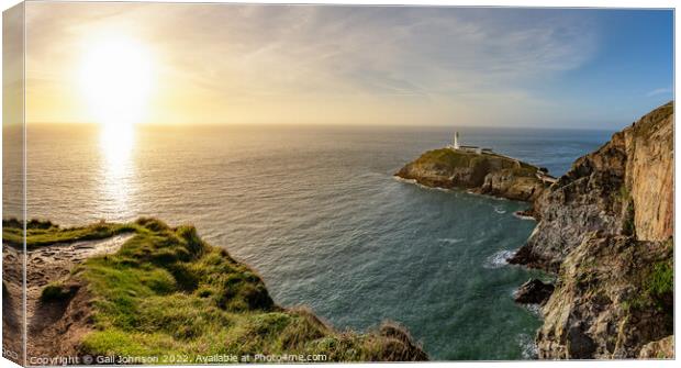 View to South Stack Lighthouse  Canvas Print by Gail Johnson