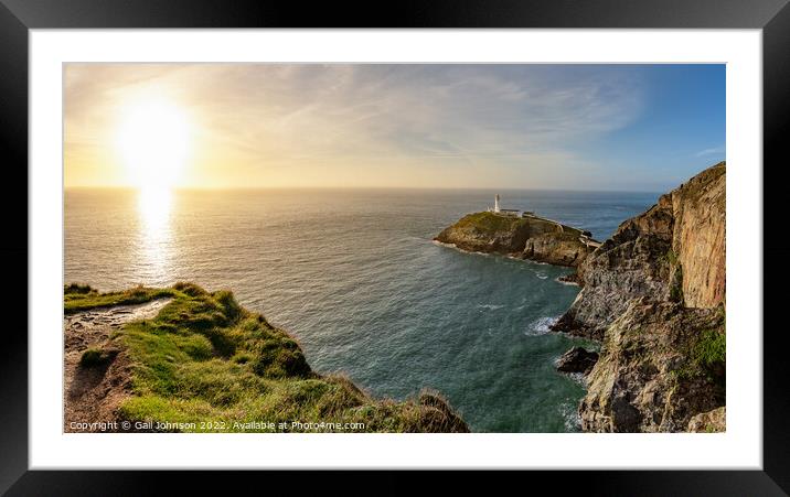 View to South Stack Lighthouse  Framed Mounted Print by Gail Johnson