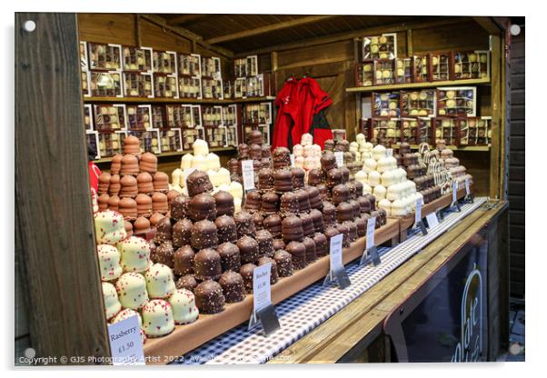 Tempting Marshmallows at York Christmas Market Acrylic by GJS Photography Artist