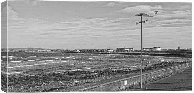 Prestwick shorefront and promenade (Abstract)  Canvas Print by Allan Durward Photography