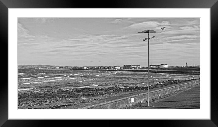 Prestwick shorefront and promenade (Abstract)  Framed Mounted Print by Allan Durward Photography