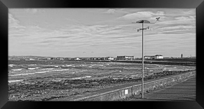 Prestwick shorefront and promenade (Abstract)  Framed Print by Allan Durward Photography