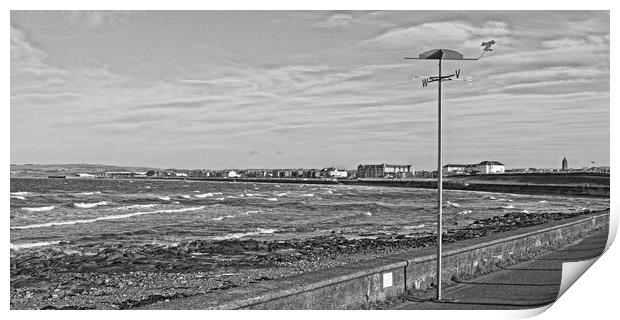 Prestwick shorefront and promenade (Abstract)  Print by Allan Durward Photography