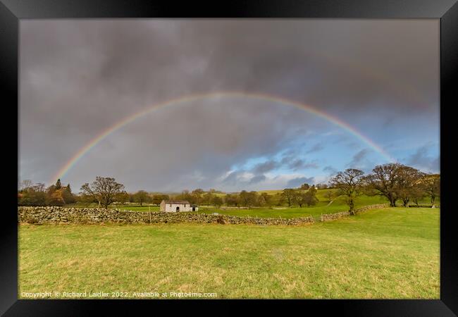 Rainbows over Bowlees, Teesdale Framed Print by Richard Laidler