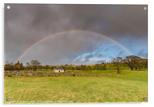 Rainbows over Bowlees, Teesdale Acrylic by Richard Laidler