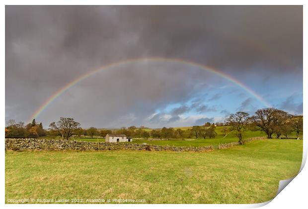 Rainbows over Bowlees, Teesdale Print by Richard Laidler