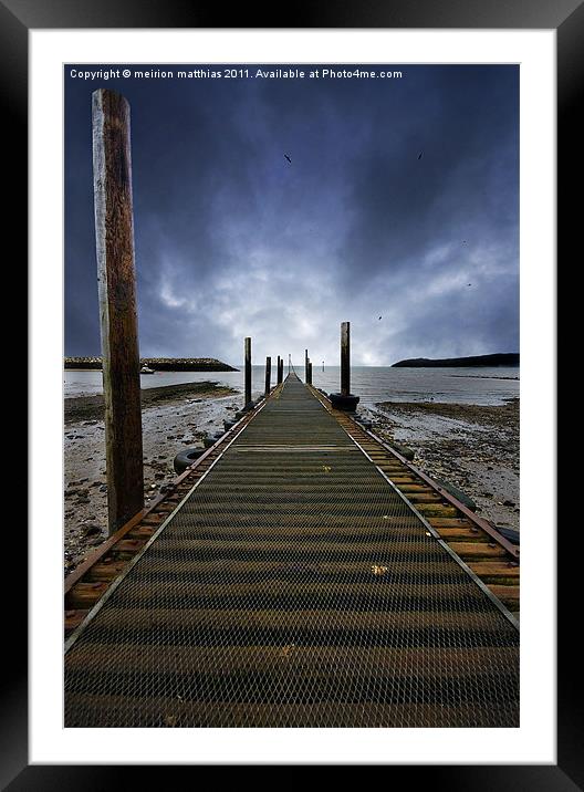 the jetty at rhos-on-sea Framed Mounted Print by meirion matthias