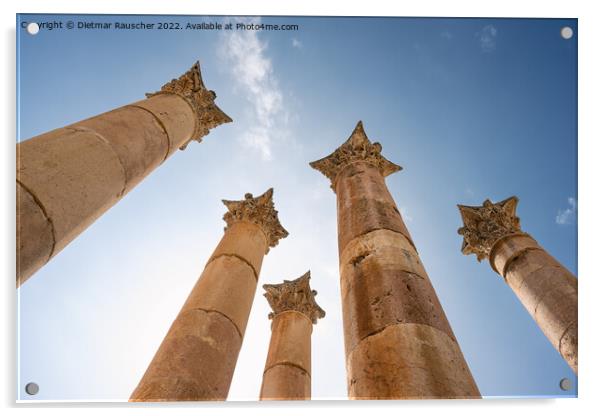 Artemis Temple Pillars in Gerasa, Jordan Acrylic by Dietmar Rauscher