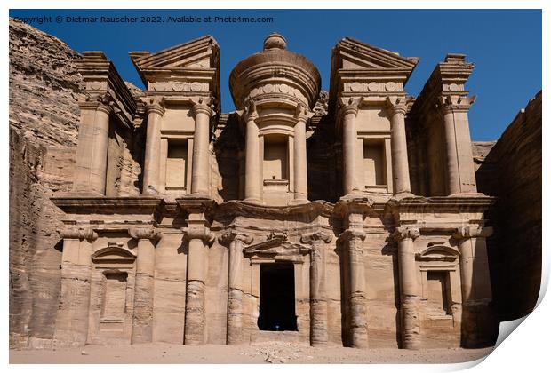 Ad Deir or the Monastery in Petra, Jordan Print by Dietmar Rauscher