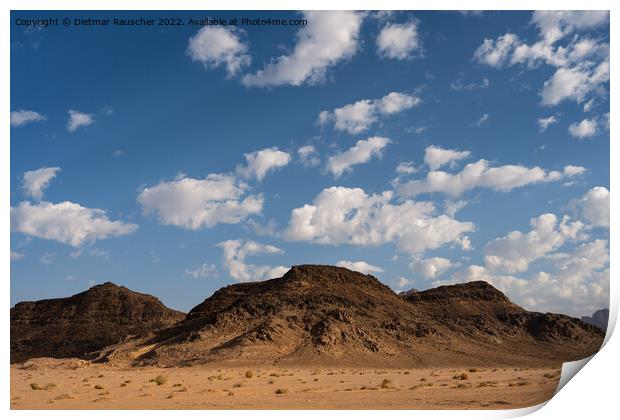 Wadi Rum Desert Landscape Print by Dietmar Rauscher