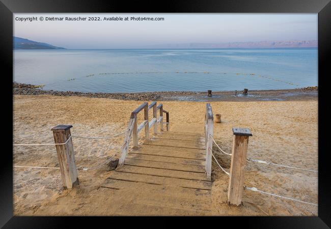 Dead Sea Beach in the Early Morning Framed Print by Dietmar Rauscher