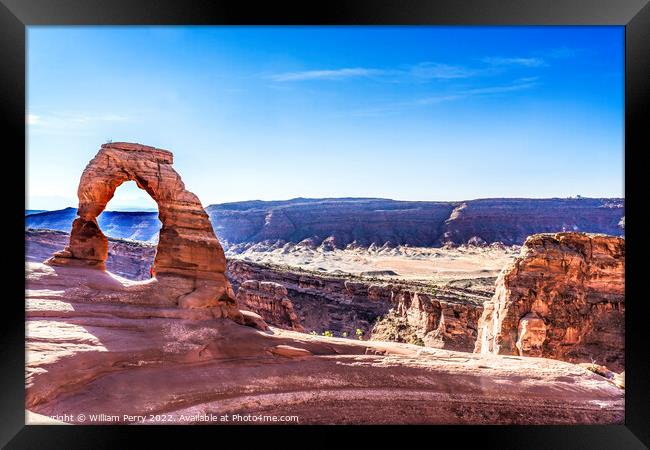 Delicate Arch Rock Canyon Arches National Park Moa Framed Print by William Perry