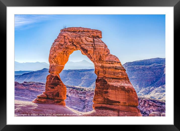 Delicate Arch Arches National Park Moab Utah Framed Mounted Print by William Perry