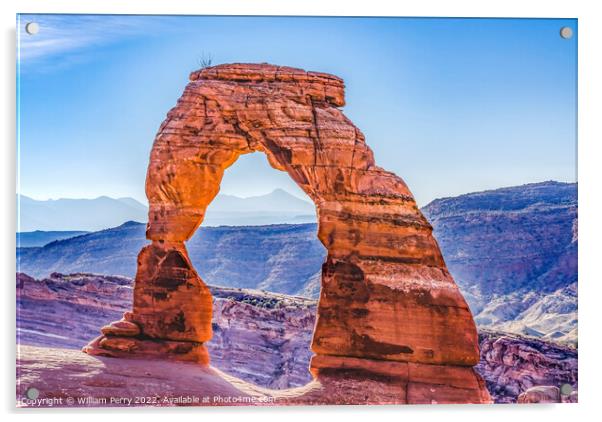 Delicate Arch Arches National Park Moab Utah Acrylic by William Perry