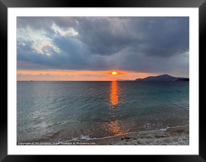 Cloudy Sunset on the Mediterranean Sea Framed Mounted Print by Alix Forestier