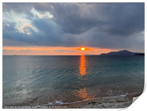 Cloudy Sunset on the Mediterranean Sea Print by Alix Forestier