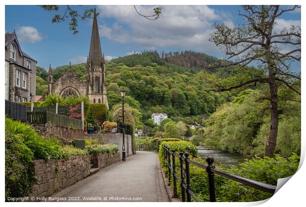 Llangollen Wales beautiful village in the Dee Valley  Print by Holly Burgess