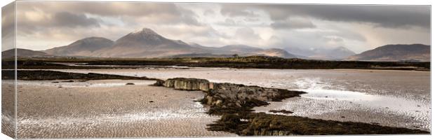 Ashaig Beach and Cuillin Mountains Isle of Skye Scotland Canvas Print by Sonny Ryse