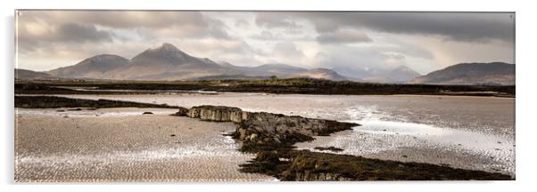 Ashaig Beach and Cuillin Mountains Isle of Skye Scotland Acrylic by Sonny Ryse