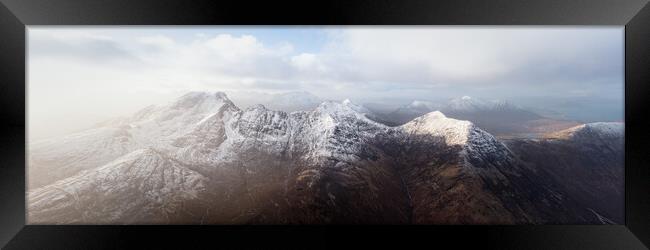 Bla Bheinn Mountain Aerial The Cuillins Isle of Sky Scotland Framed Print by Sonny Ryse