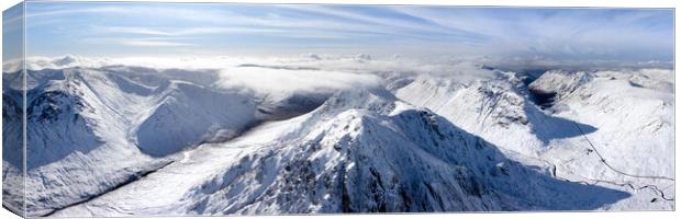 Buachaille Etive Mòr Stob Dearg mountain aerial Glencoe Scotland Canvas Print by Sonny Ryse
