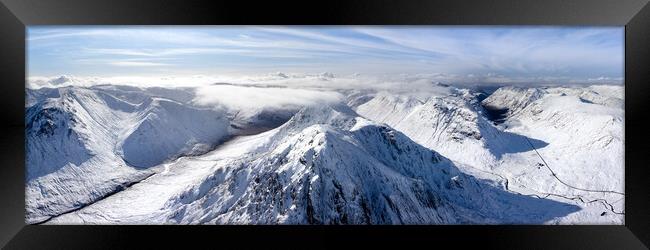 Buachaille Etive Mòr Stob Dearg mountain aerial Glencoe Scotland Framed Print by Sonny Ryse