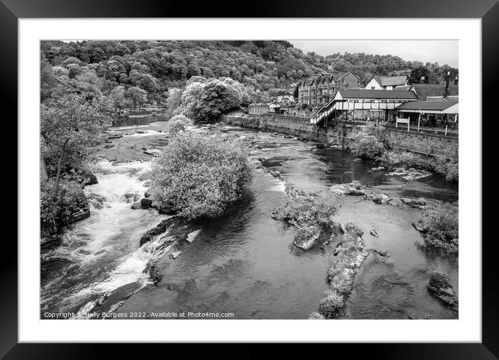 'Charming Llangollen: A Monochrome Perspective' Framed Mounted Print by Holly Burgess