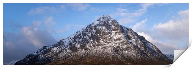 Buachaille Etive Mòr Stob Dearg mountain in snow Glencoe Scotland Print by Sonny Ryse