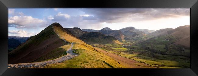 Catbells Hiking trail in the Lake District England Framed Print by Sonny Ryse