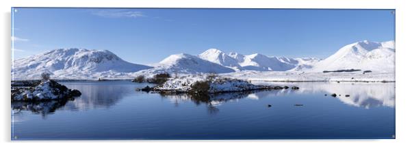 Frozen Lochan na h-Achlaise c Ranoch Moor scotland Acrylic by Sonny Ryse