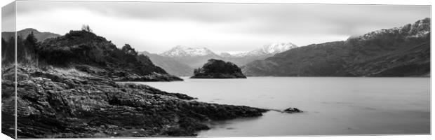 Loch Hourn Black and White Scotland Canvas Print by Sonny Ryse