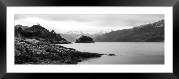 Loch Hourn Black and White Scotland Framed Mounted Print by Sonny Ryse