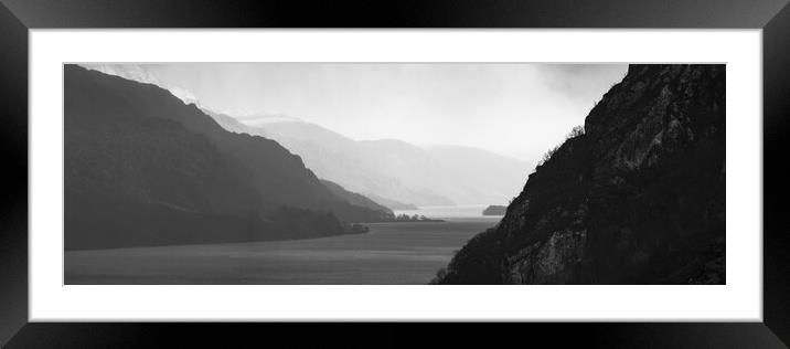 Loch Maree Black and white Wester Ross Highlands scotland Framed Mounted Print by Sonny Ryse