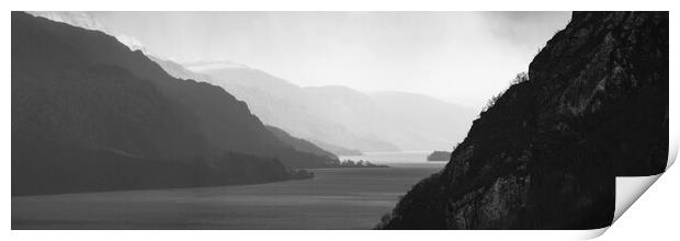 Loch Maree Black and white Wester Ross Highlands scotland Print by Sonny Ryse