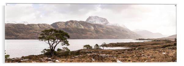 Loch Maree Slioch mountain Wester Ross Highlands scotland Acrylic by Sonny Ryse