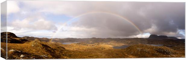Loch Sionascaig Rainbow highlands scotland Canvas Print by Sonny Ryse