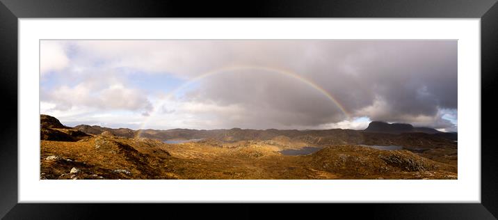 Loch Sionascaig Rainbow highlands scotland Framed Mounted Print by Sonny Ryse