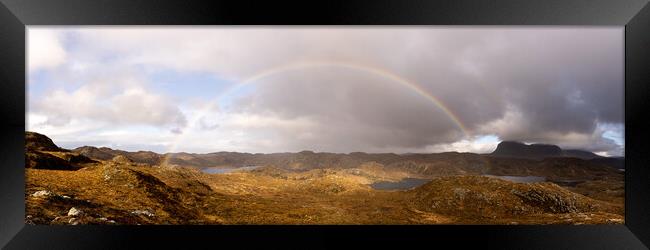 Loch Sionascaig Rainbow highlands scotland Framed Print by Sonny Ryse