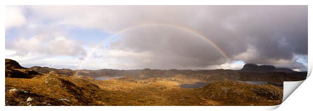 Loch Sionascaig Rainbow highlands scotland Print by Sonny Ryse