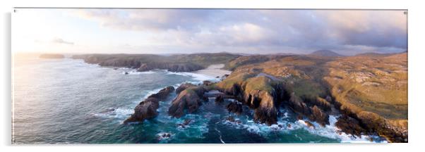 Mangersta Beach and Rocky coast Aerial Isle of Lewis Outer Hebrides Scotland Acrylic by Sonny Ryse